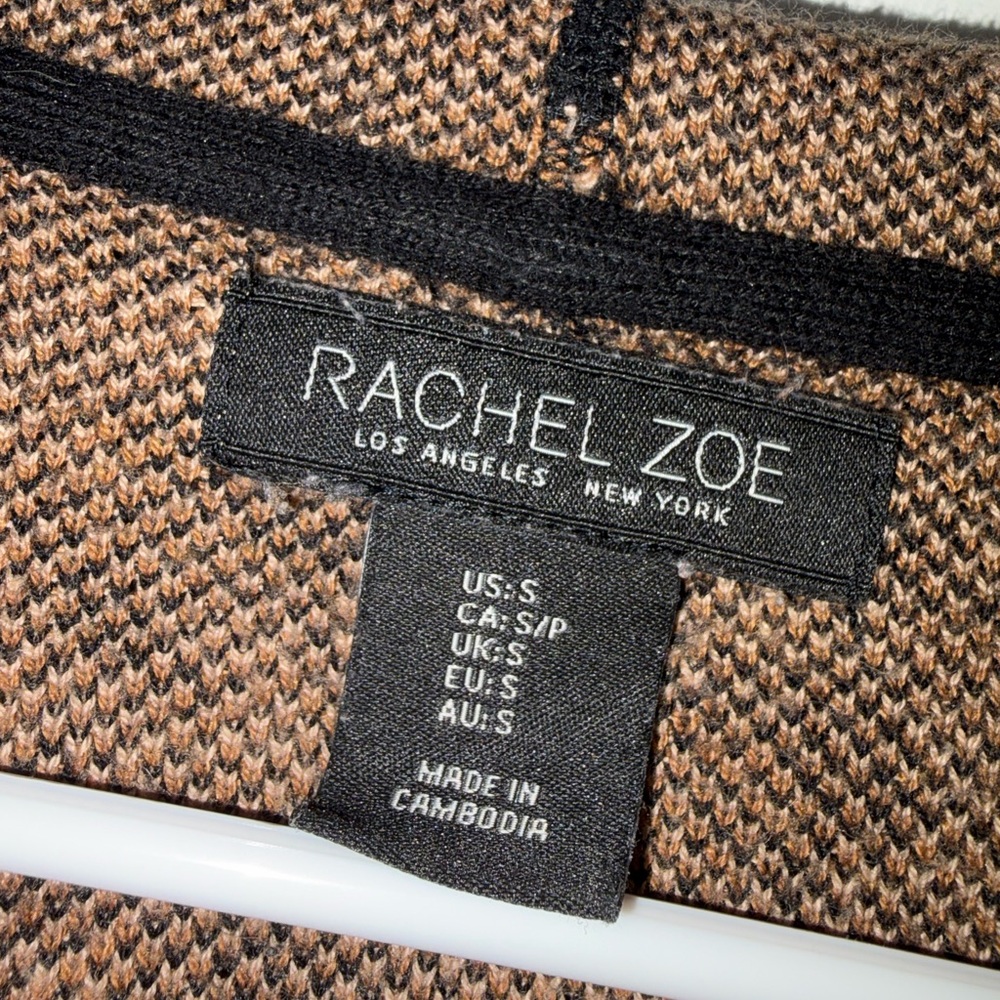 Rachel Zoe Animal Print Cardigan - Tan and Black - Picture 2 of 4